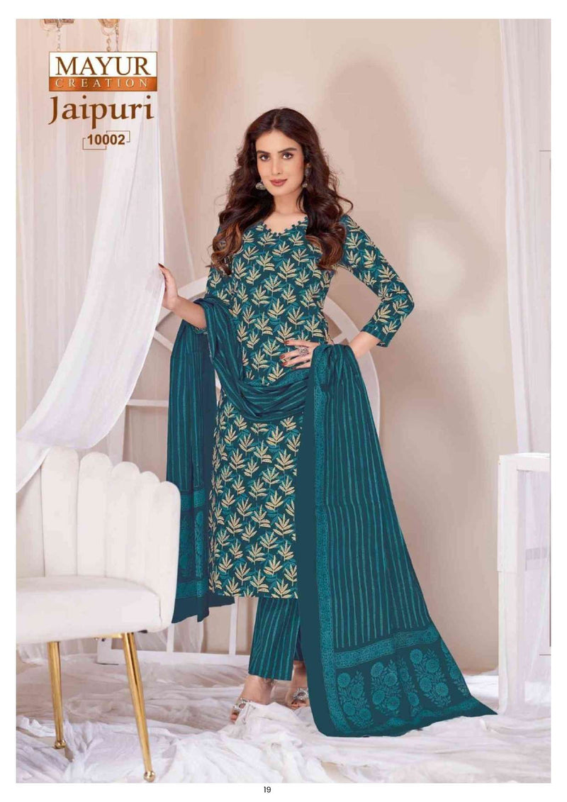 Mayur Creation Jaipuri Vol 10 Pure Cotton Printed Casual Wear Salwar Kameez
