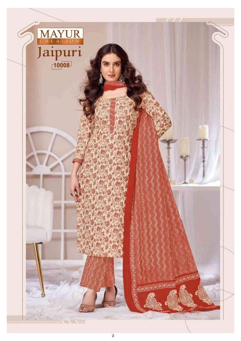 Mayur Creation Jaipuri Vol 10 Pure Cotton Printed Casual Wear Salwar Kameez