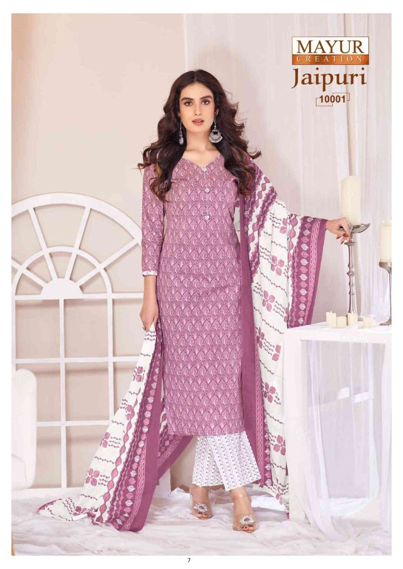 Mayur Creation Jaipuri Vol 10 Pure Cotton Printed Casual Wear Salwar Kameez