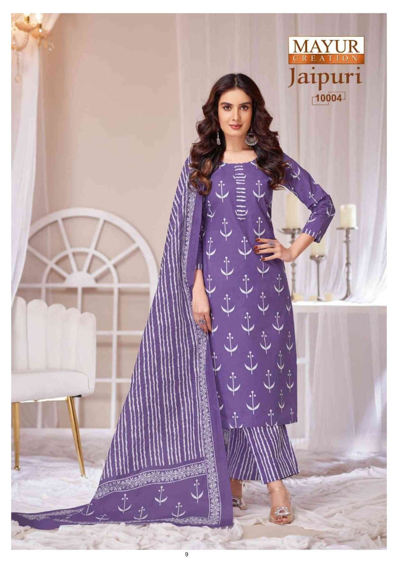 Mayur Creation Jaipuri Vol 10 Pure Cotton Printed Casual Wear Salwar Kameez