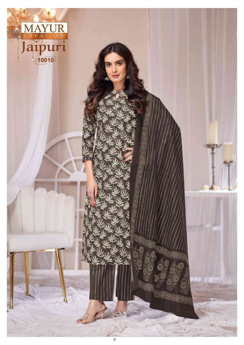 Mayur Creation Jaipuri Vol 10 Pure Cotton Printed Casual Wear Salwar Kameez
