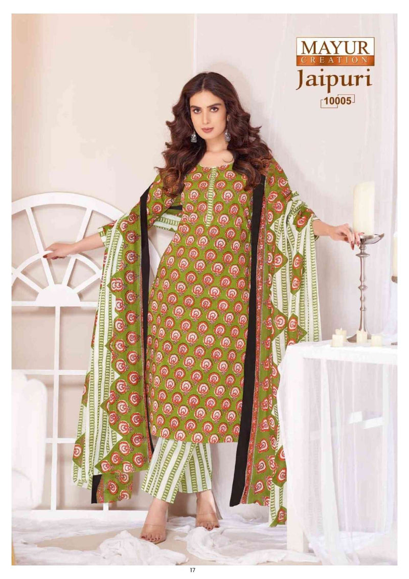 Mayur Creation Jaipuri Vol 10 Pure Cotton Printed Casual Wear Salwar Kameez