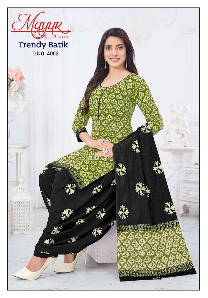 Mayur Creation Trendy Batik Vol 4 Digital Printed Embroidery Work Salwar Suit