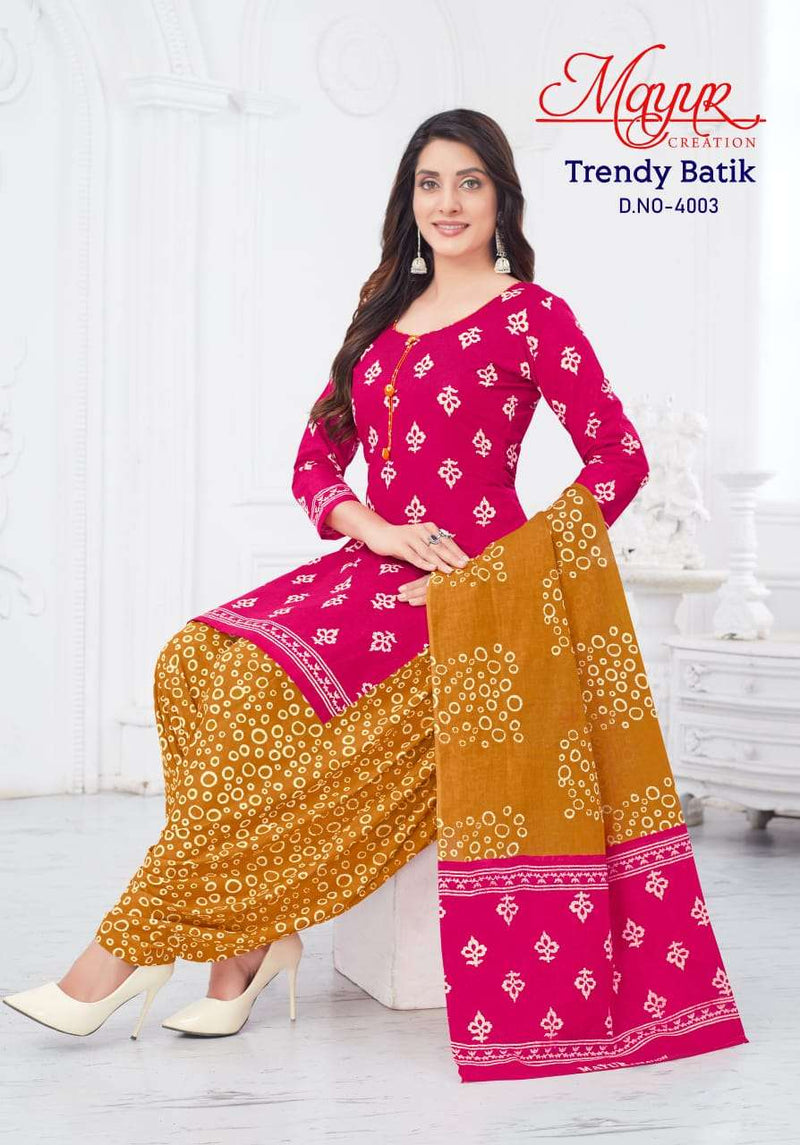 Mayur Creation Trendy Batik Vol 4 Digital Printed Embroidery Work Salwar Suit