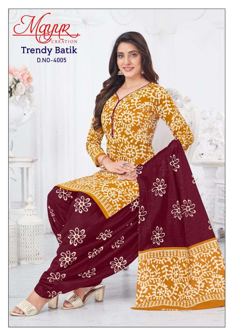 Mayur Creation Trendy Batik Vol 4 Digital Printed Embroidery Work Salwar Suit