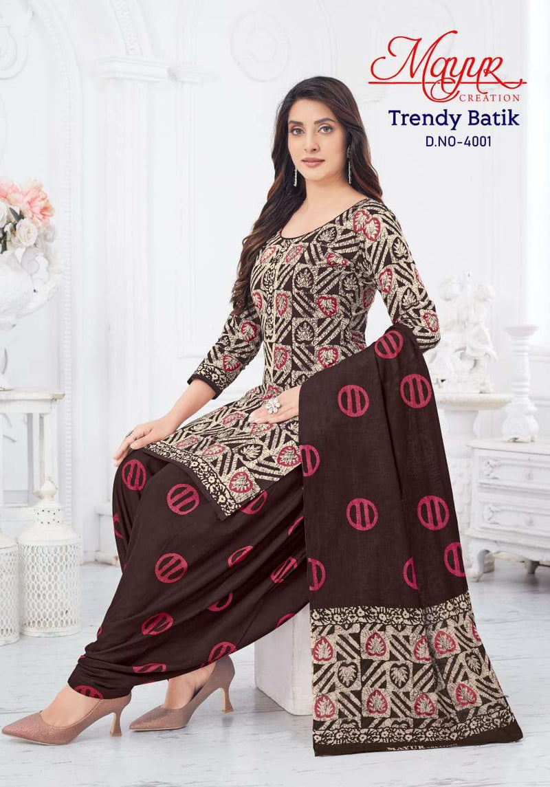Mayur Creation Trendy Batik Vol 4 Digital Printed Embroidery Work Salwar Suit