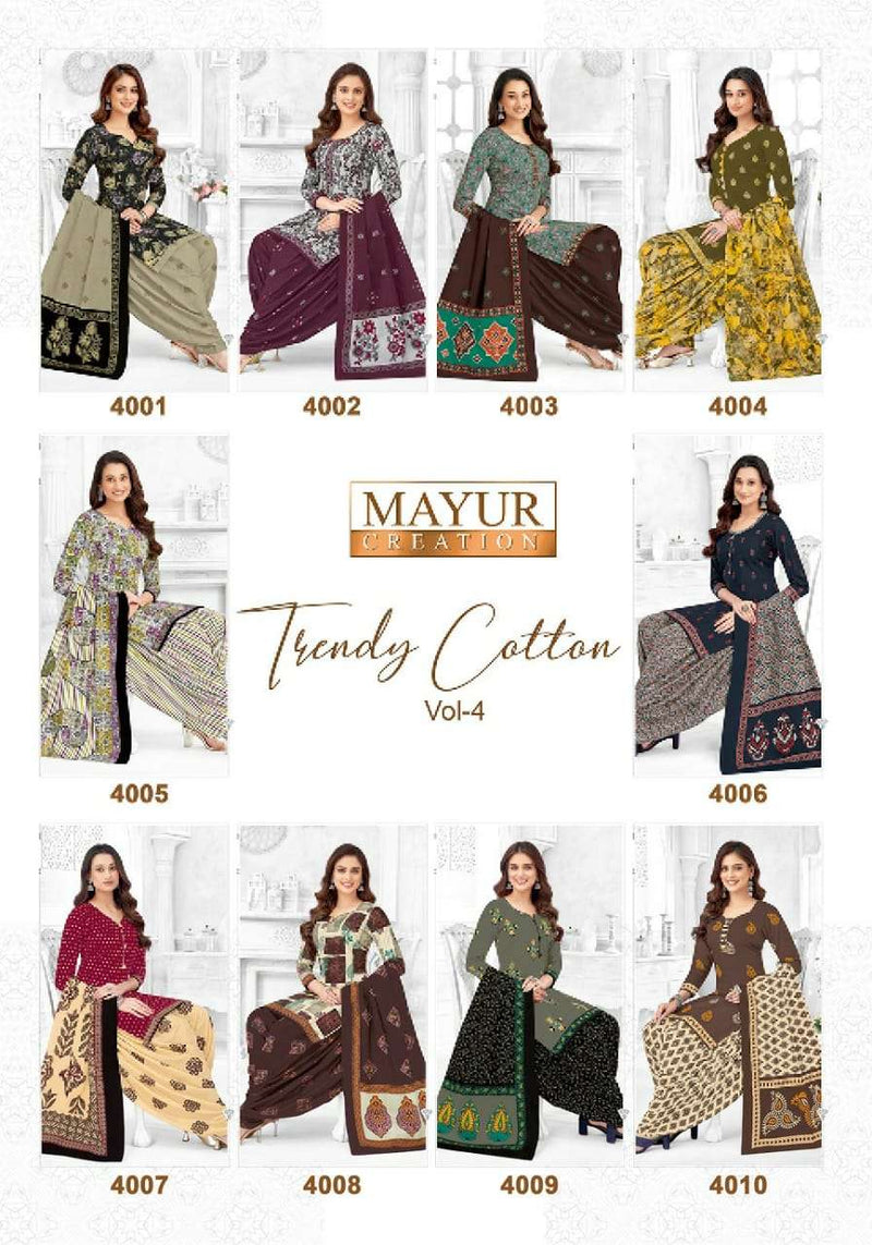 Mayur Creation Trendy Cotton Vol 4 Pure Cotton Printed Casual Wear Salwar Suit