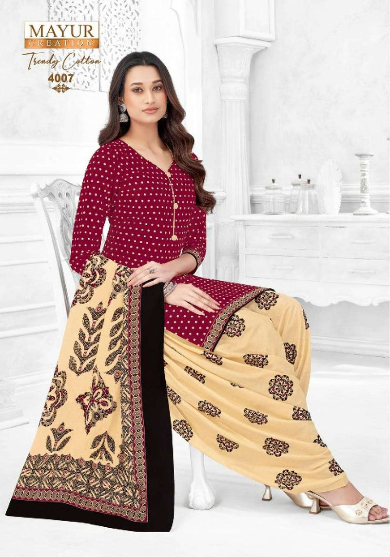 Mayur Creation Trendy Cotton Vol 4 Pure Cotton Printed Casual Wear Salwar Suit