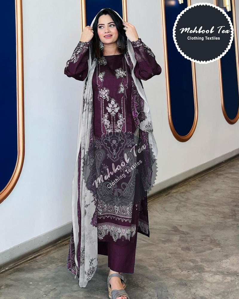 Mehboob Tex 1148 Pure Cotton Embroiderey Work Pakistani Salwar Suit
