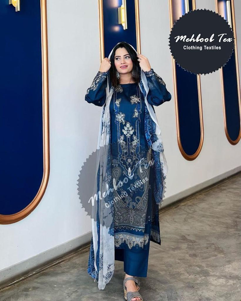 Mehboob Tex 1148 Pure Cotton Embroiderey Work Pakistani Salwar Suit