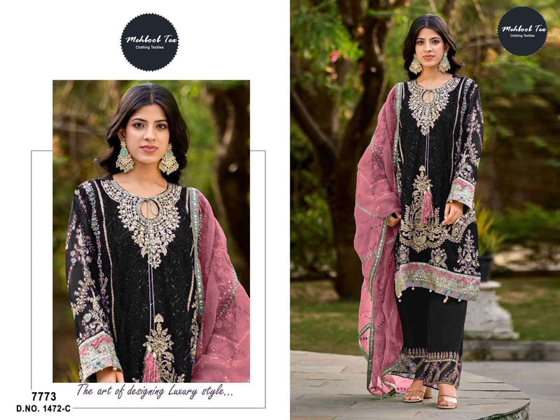 Mehboob Tex 1472 Organza Embroidery Handwork Salwar Suit