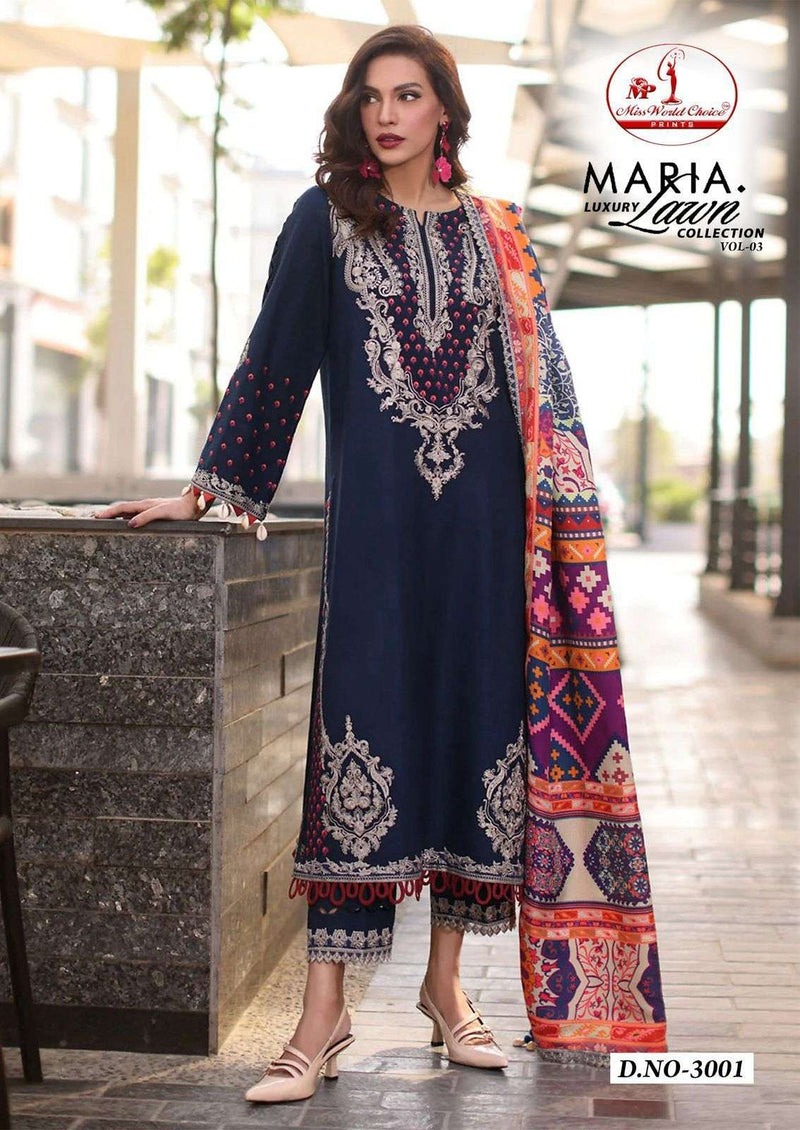 Miss World Choice Maria Luxury Lawn Collection Vol 3 Cotton Pakistani Karachi Salwar Kameez