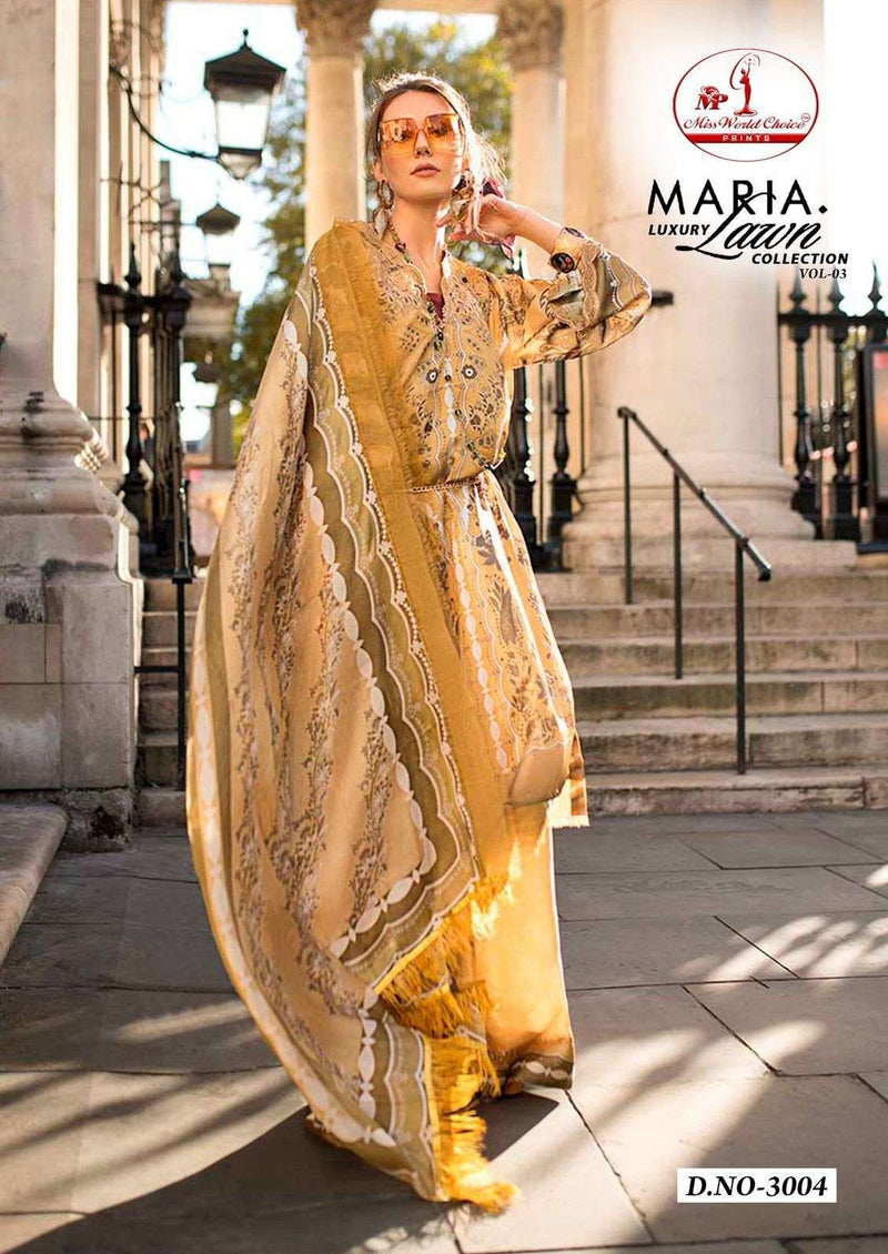 Miss World Choice Maria Luxury Lawn Collection Vol 3 Cotton Pakistani Karachi Salwar Kameez