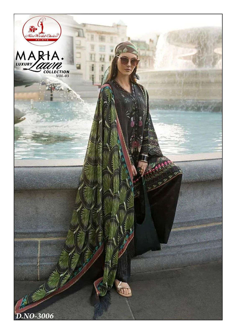 Miss World Choice Maria Luxury Lawn Collection Vol 3 Cotton Pakistani Karachi Salwar Kameez