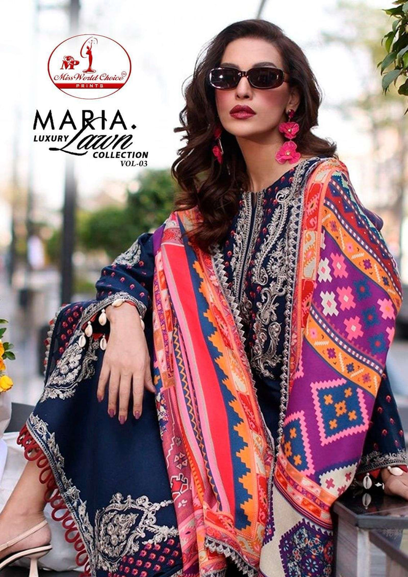 Miss World Choice Maria Luxury Lawn Collection Vol 3 Cotton Pakistani Karachi Salwar Kameez