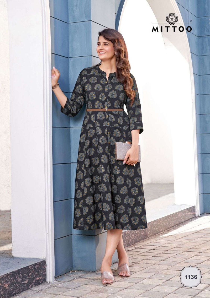 Mittoo Belt Vol 13 Rayon Print Fancy Stylish Wear Designer Kurti Collection