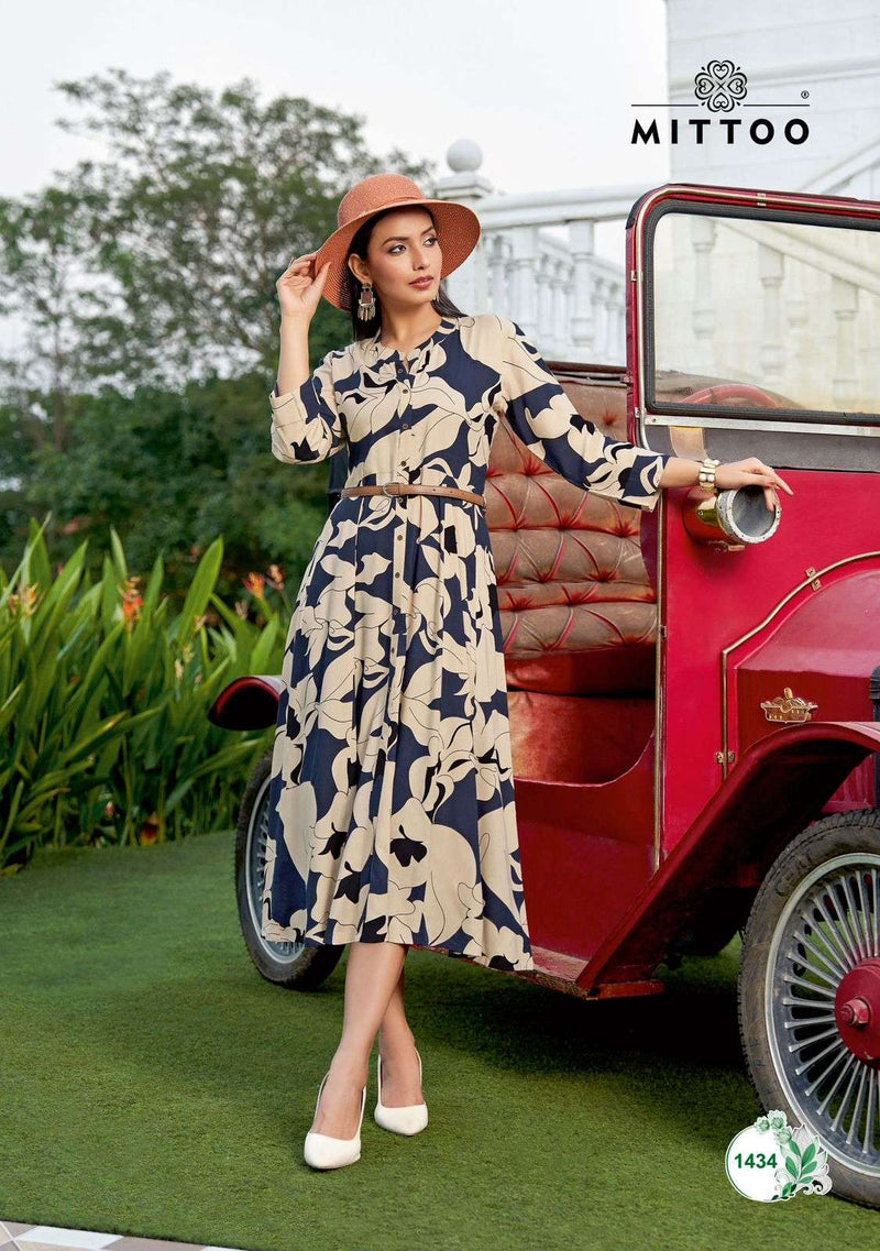 Mittoo Belt Vol 8 Rayon Print Fancy Wear Kurti