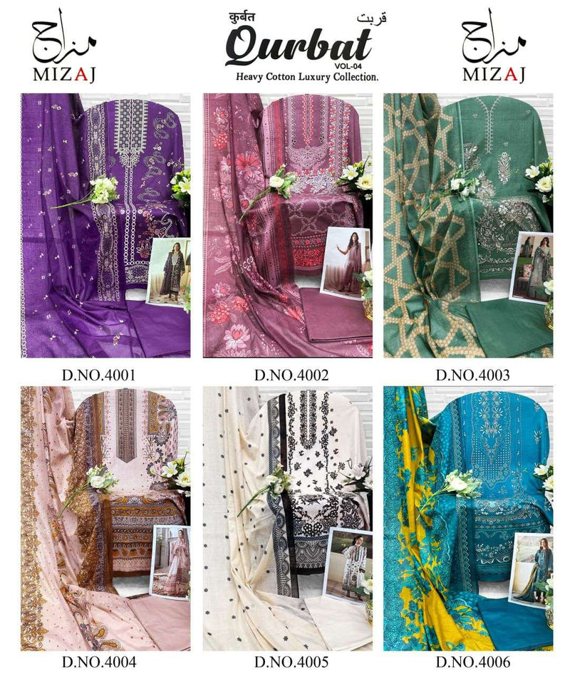 Mizaj Qurbat Vol 4 Pure Cotton Printed Pakistani Salwar Suit