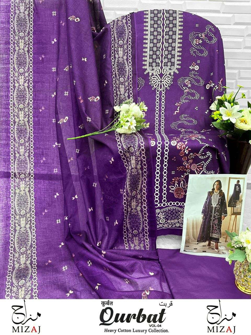 Mizaj Qurbat Vol 4 Pure Cotton Printed Pakistani Salwar Suit