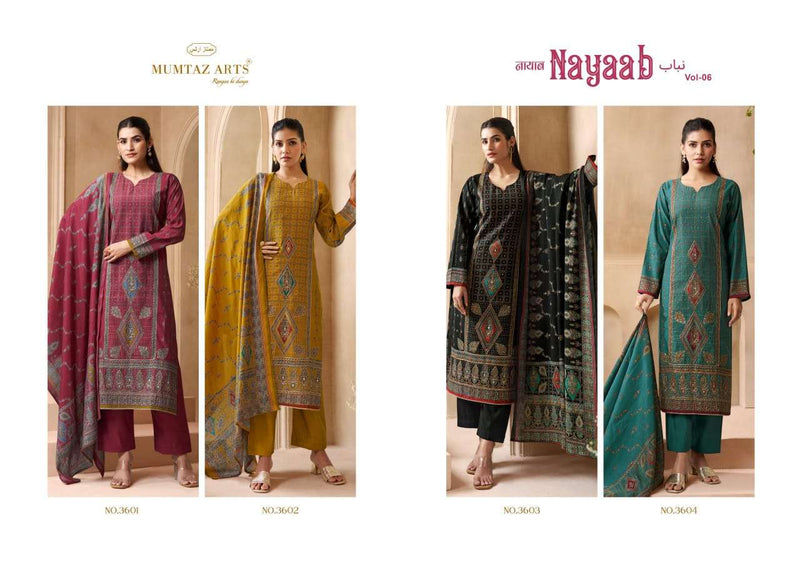 Mumtaz Arts Nayaab Vol 6 Pure Viscose Digital Printed Embroidered Work Salwar Suit