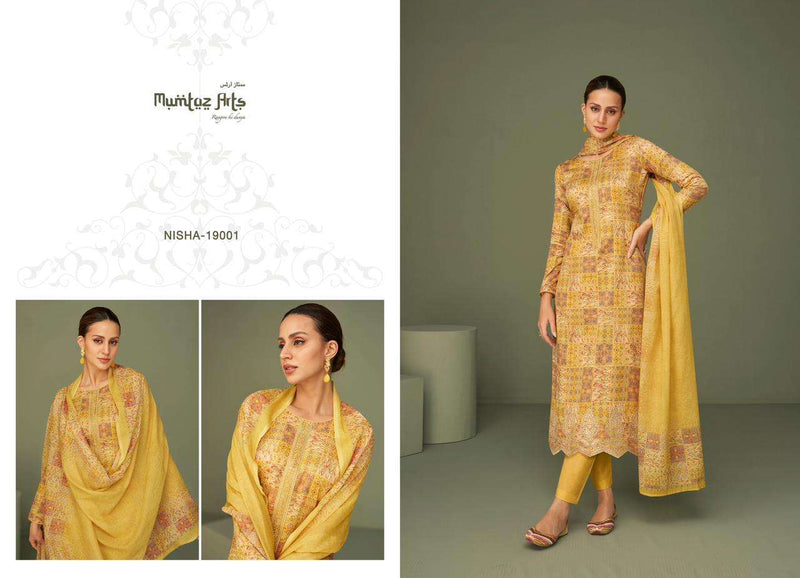 Mumtaz Arts Nisha Lawn Cambric Cotton Digital Print Embroidered Work Salwar Suit