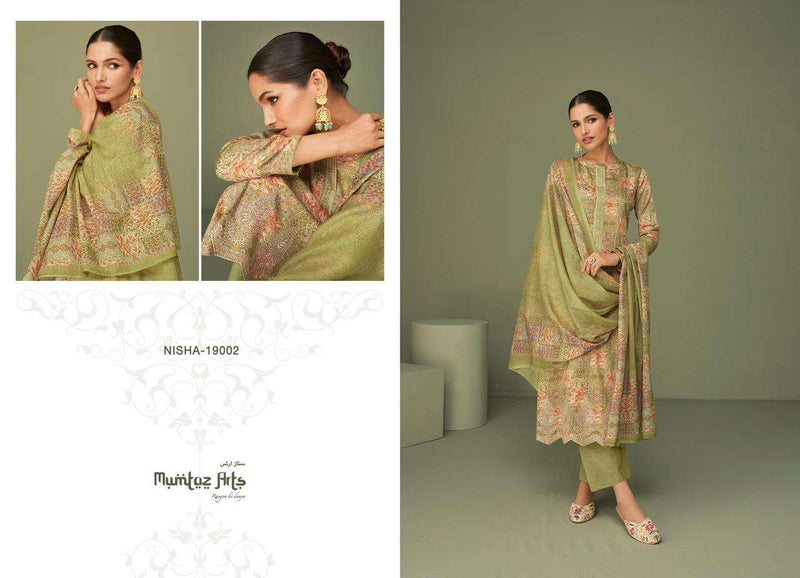 Mumtaz Arts Nisha Lawn Cambric Cotton Digital Print Embroidered Work Salwar Suit