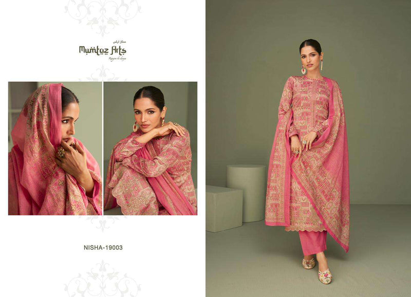 Mumtaz Arts Nisha Lawn Cambric Cotton Digital Print Embroidered Work Salwar Suit