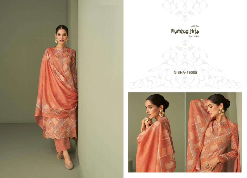 Mumtaz Arts Nisha Lawn Cambric Cotton Digital Print Embroidered Work Salwar Suit
