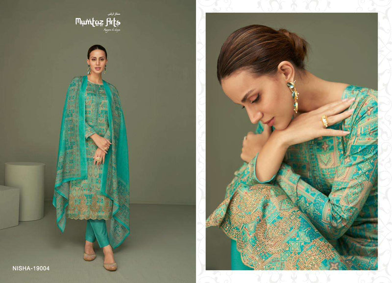 Mumtaz Arts Nisha Lawn Cambric Cotton Digital Print Embroidered Work Salwar Suit