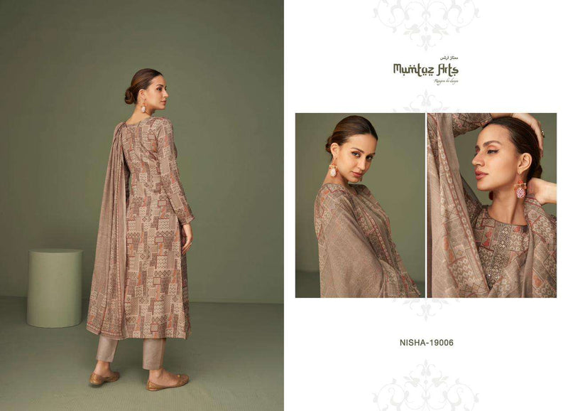 Mumtaz Arts Nisha Lawn Cambric Cotton Digital Print Embroidered Work Salwar Suit