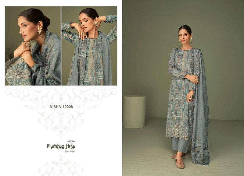 Mumtaz Arts Nisha Lawn Cambric Cotton Digital Print Embroidered Work Salwar Suit