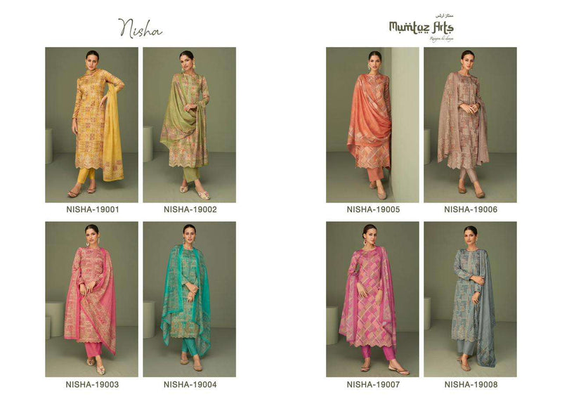 Mumtaz Arts Nisha Lawn Cambric Cotton Digital Print Embroidered Work Salwar Suit