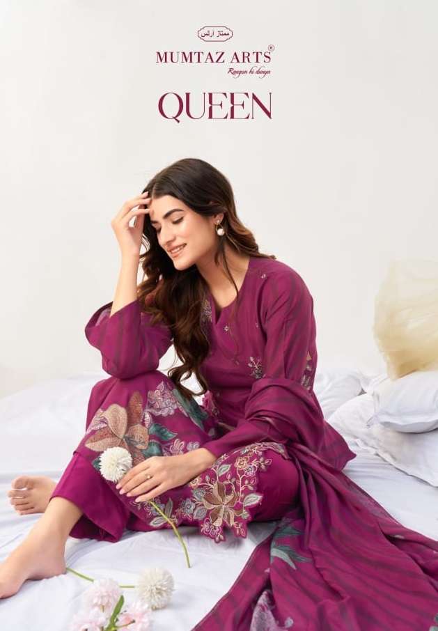 Mumtaz Arts Queen Viscose Muslin Digital Print Embroidered Salwar Suit