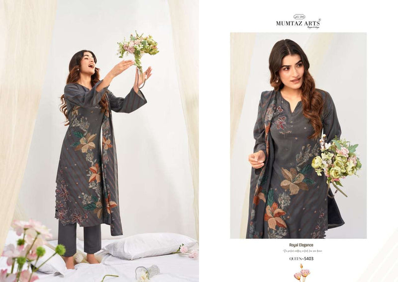 Mumtaz Arts Queen Viscose Muslin Digital Print Embroidered Salwar Suit