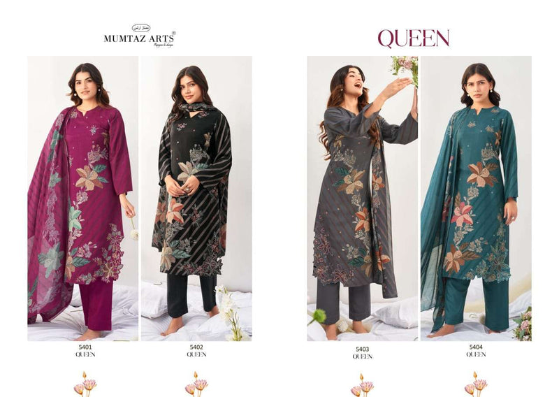 Mumtaz Arts Queen Viscose Muslin Digital Print Embroidered Salwar Suit