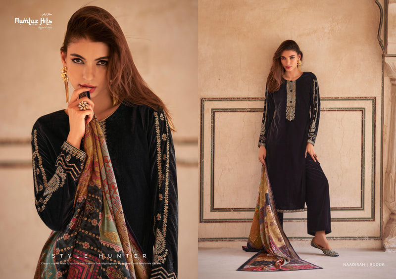 Mumtaz Arts Naadirah Velvet With Embroidery Work Designer Pakistani Suits