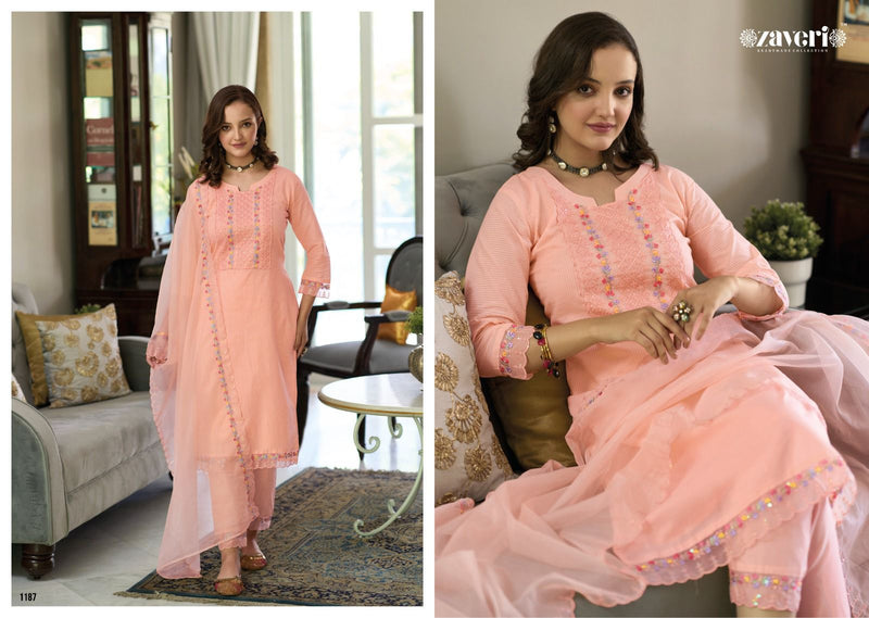 Zaveri Women Beauty Nagma Vol 3 Cotton With Fancy Embroidery Designer Ready Made Suits