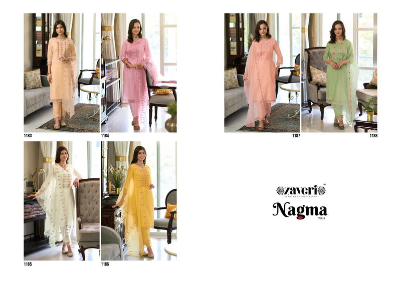 Zaveri Women Beauty Nagma Vol 3 Cotton With Fancy Embroidery Designer Ready Made Suits