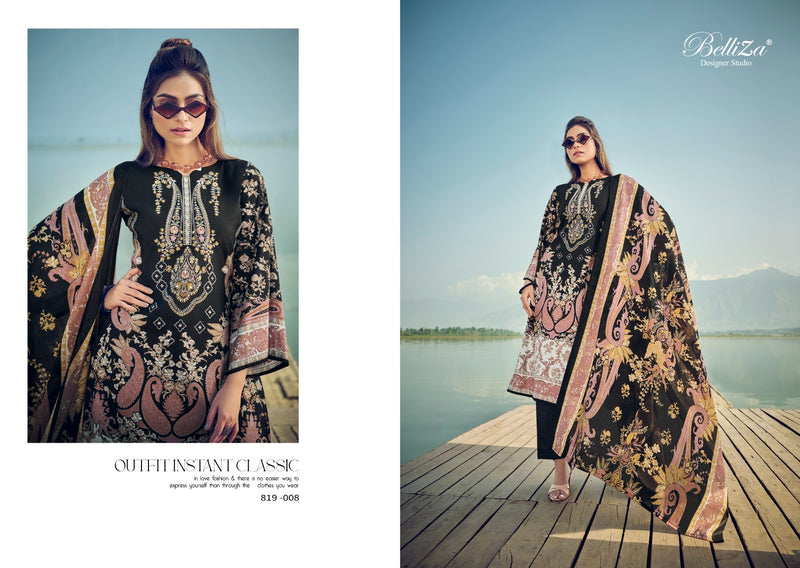 Belliza Designer Studio Naira Vol 18 Cotton Digital Printed Self Embroidery Work Suit Collection