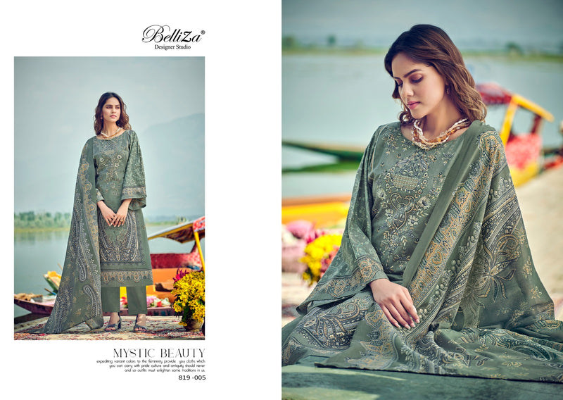 Belliza Designer Studio Naira Vol 18 Cotton Digital Printed Self Embroidery Work Suit Collection
