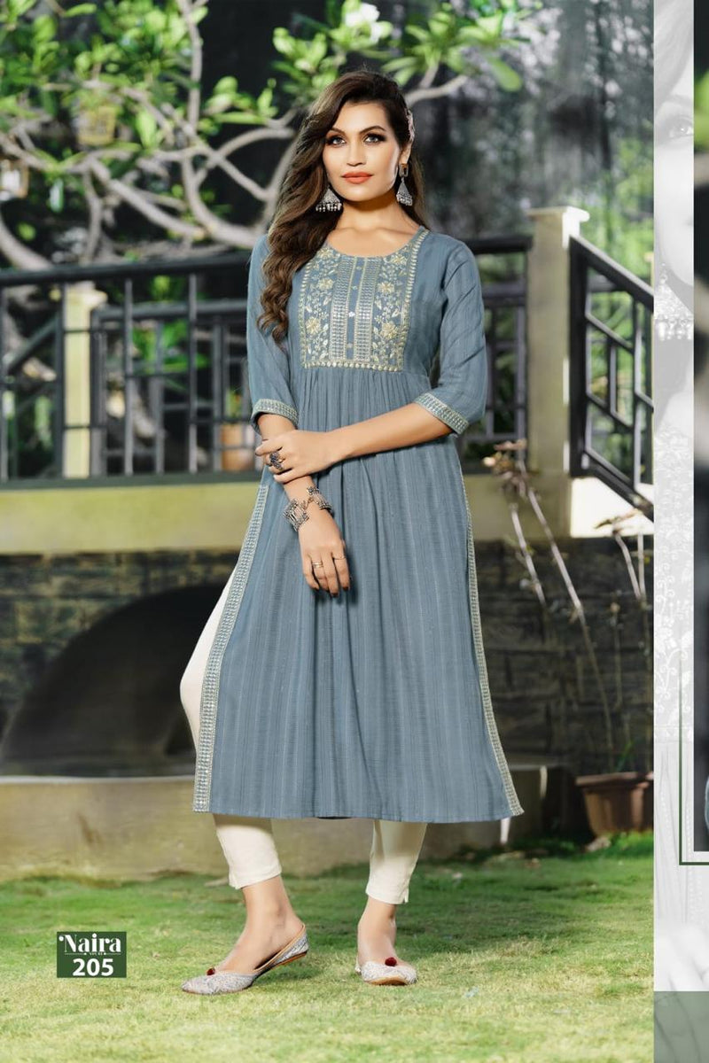 Hirwa Naira Vol 2 Viscose Rayon Fancy Naiya Cut Style Kurtis