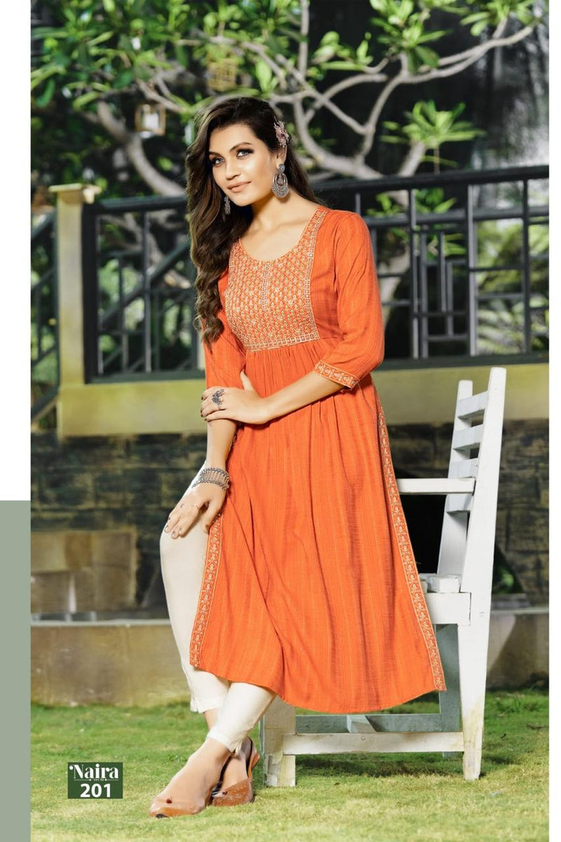 Hirwa Naira Vol 2 Viscose Rayon Fancy Naiya Cut Style Kurtis