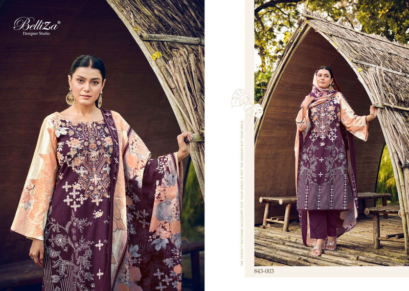 Belliza Designer Studio Naira Vol 20 Cotton Digital Print With Embroidery Work Suits
