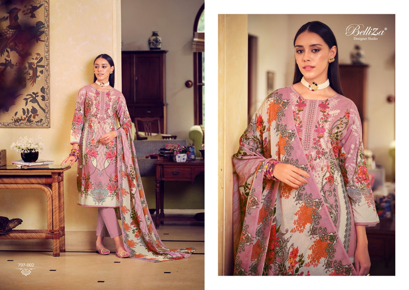 Belliza Designer Studio Naira Vol 9 Cotton Digital Prints With Fancy Embroidery Work Suits