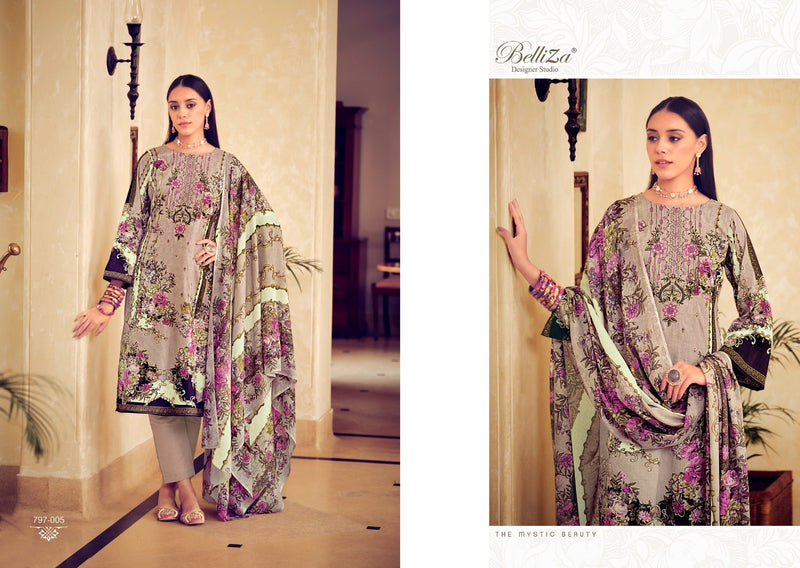 Belliza Designer Studio Naira Vol 9 Cotton Digital Prints With Fancy Embroidery Work Suits