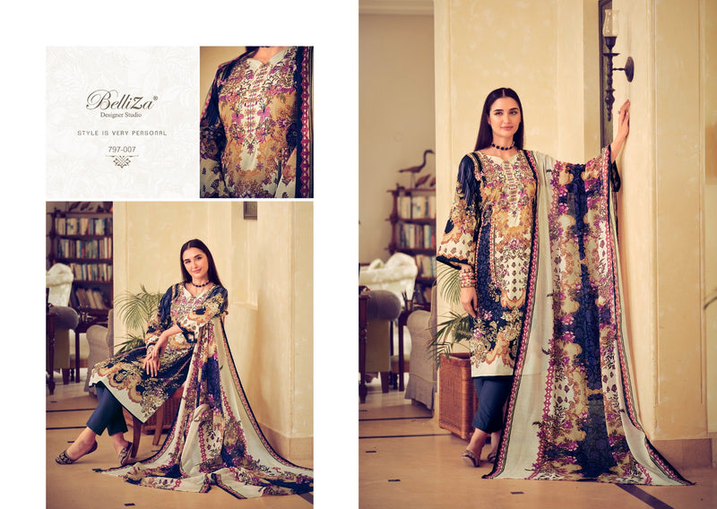 Belliza Designer Studio Naira Vol 9 Cotton Digital Prints With Fancy Embroidery Work Suits