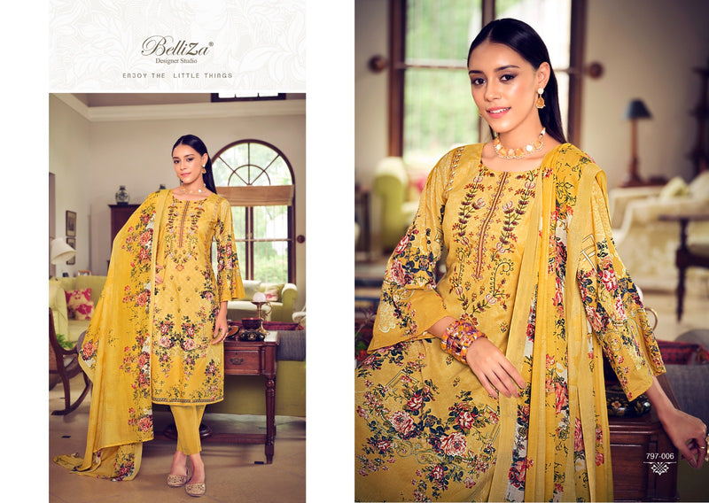 Belliza Designer Studio Naira Vol 9 Cotton Digital Prints With Fancy Embroidery Work Suits