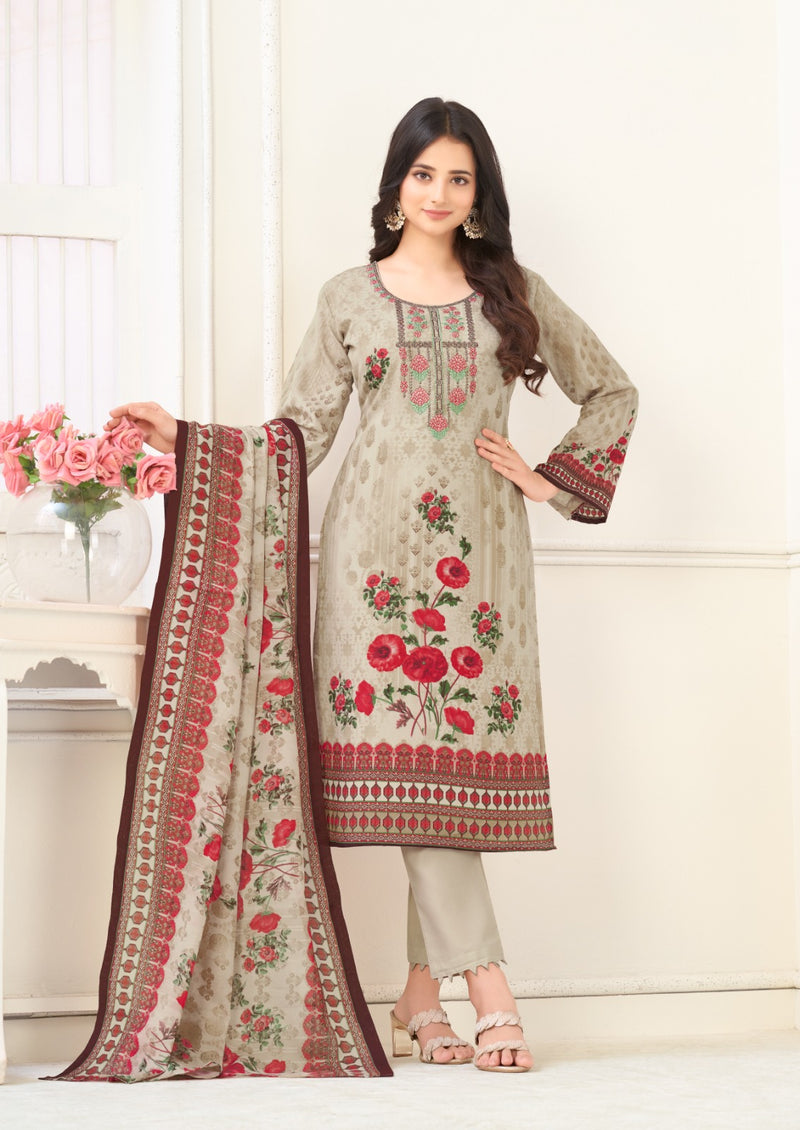 Al Karam Nairah Cotton Digital Print With Fancy Embroidery Work Suits