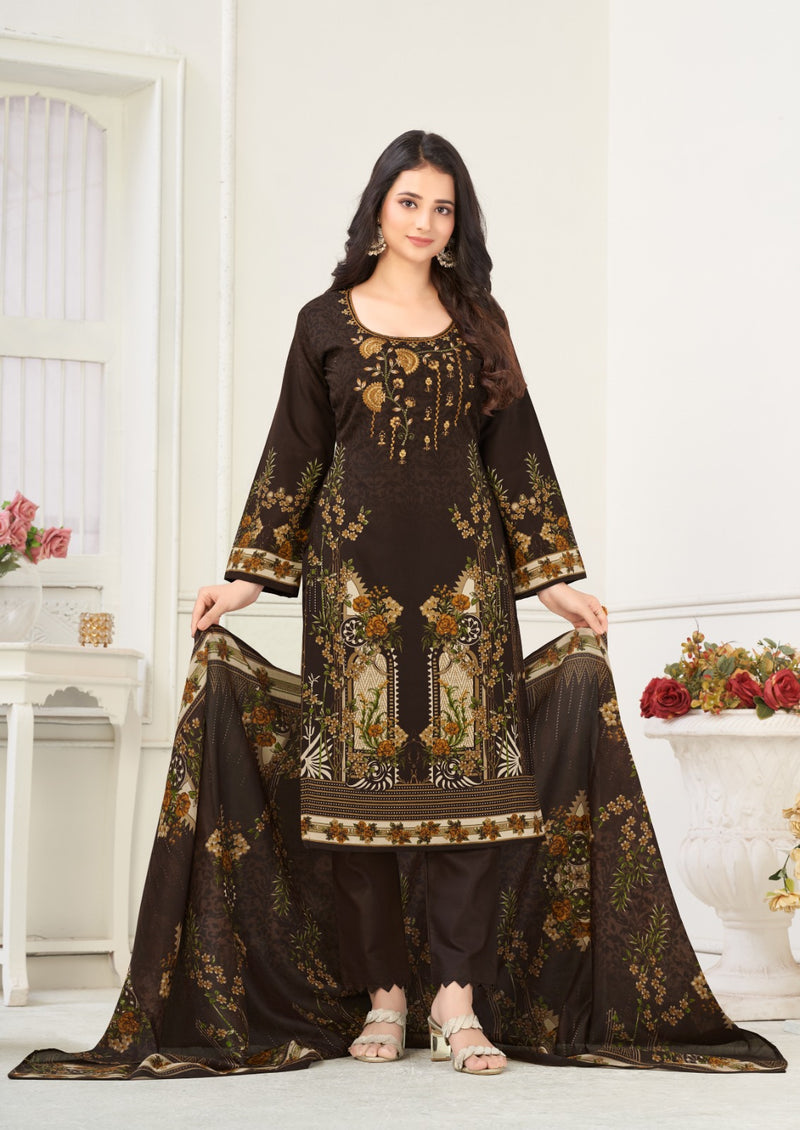 Al Karam Nairah Cotton Digital Print With Fancy Embroidery Work Suits