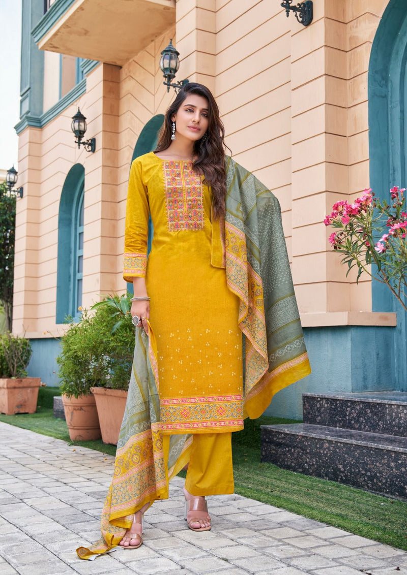 Yashika Trends Naisha Secession Vol 3 Heavy Cotton With Exclusive Neck Embroidery Work Salwar Suit